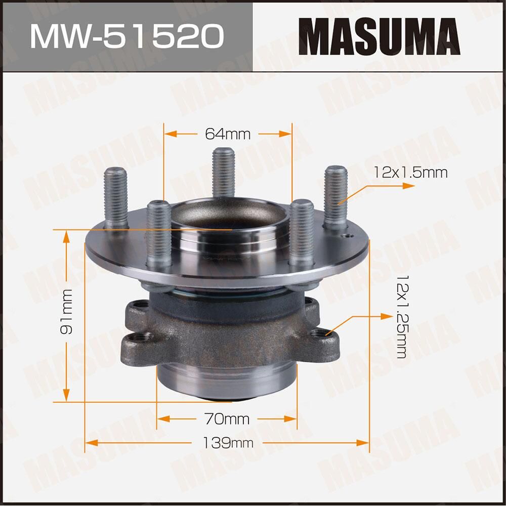 Ступичный узел MASUMA rear Masuma. Артикул MW51520