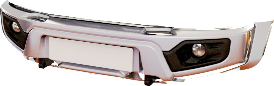 Бампер передний АВС-Дизайн для УАЗ Pickup 2005-@NOW с лифтом 0-65 мм. ЛЁГКИЙ-У, с оптикой, белый. Артикул ABC.UAZ.FB.31W