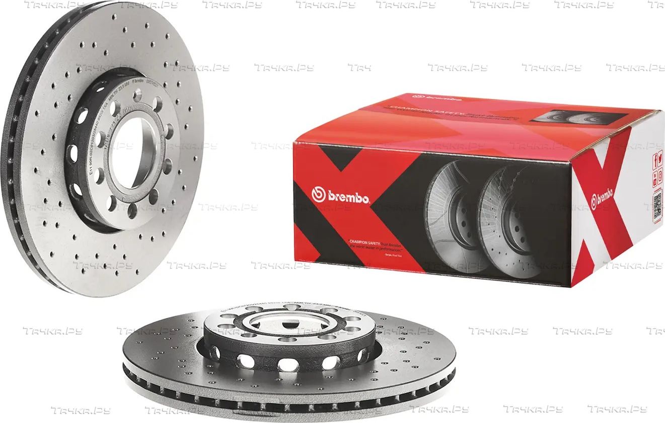 Тормозной диск Brembo XTRA LINE - Xtra передний для Volkswagen Passat B5 1997-2000. Артикул 09.5745.2X