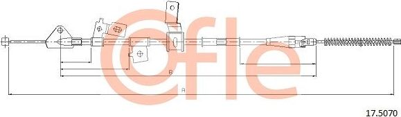 Трос ручника (тросик ручного тормоза) Cofle задний левый для Suzuki Alto VII (HA25) 2009-2014. Артикул 92.17.5070