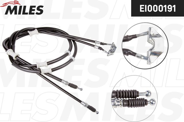 Трос ручника (тросик ручного тормоза) Miles задний правый/левый для Chevrolet Corsa 2000-2002. Артикул EI000191