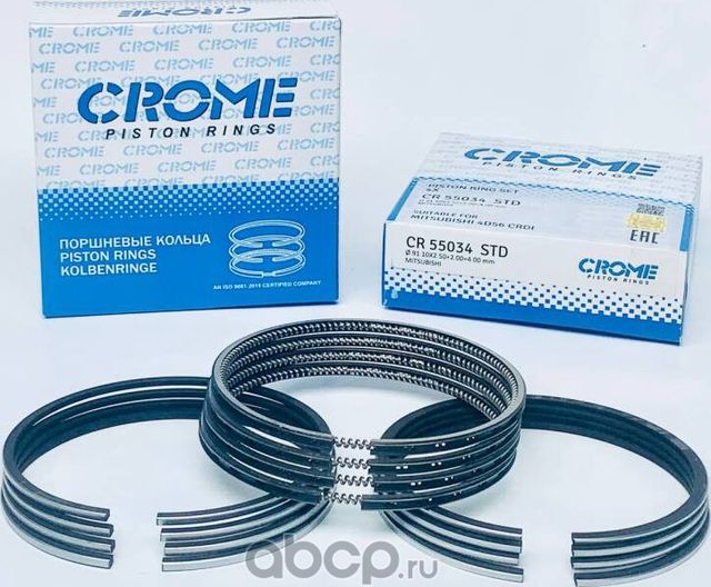 Комплект поршневых колец STD 4D56 CRDI (Crome). Артикул CR55034STD