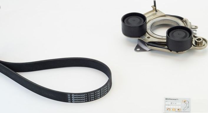 Приводной ремень поликлиновой с роликами (комплект) ContiTech. Артикул 7PK1196 EXTRA K1