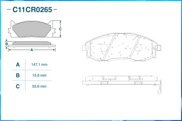 Колодки тормозные дисковые (Cworks). Артикул C11CR0265