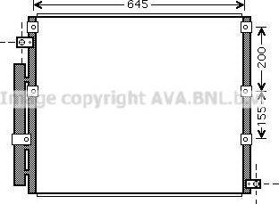 Радиатор кондиционера (конденсатор) AVA для Lexus LX 470 1998-2008. Артикул TO5380D