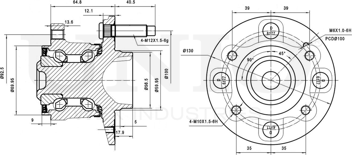 Ступица колеса с интегрированным подшипником (Unio). Артикул HUB-20202