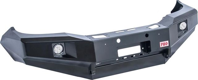 Бампер силовой РИФ передний с доп. фарами и защитой бачка омывателя для Toyota Hilux VII 2012-2014. Артикул RIFVIG-10356