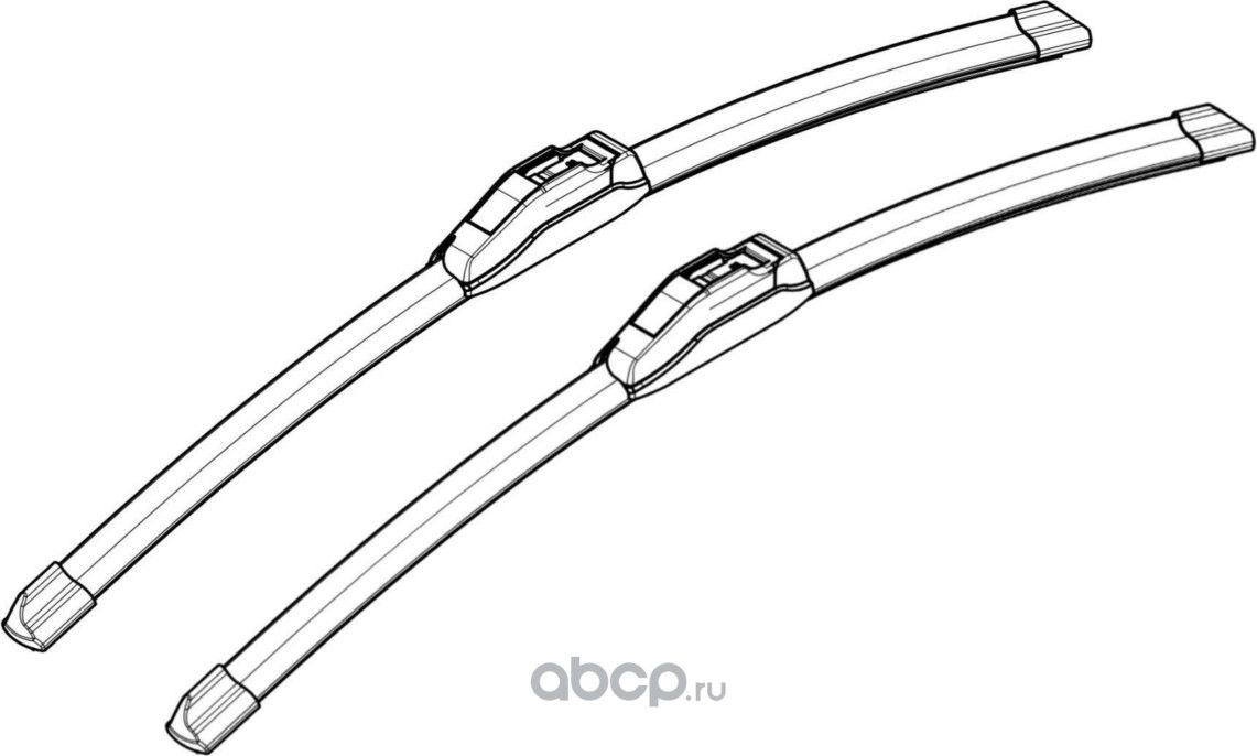 Щетки стеклооч компл. (2шт.) 550/530мм (22/21) бескаркас PLUS с крепл Крючок (Airline). Артикул AWBBN003