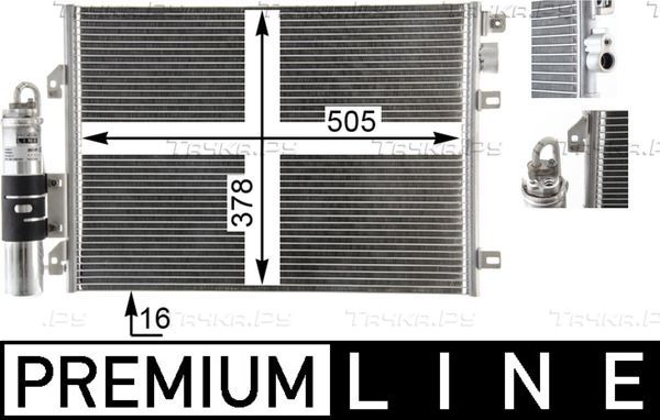 Радиатор кондиционера (конденсатор) Mahle Premium. Артикул AC 860 000P