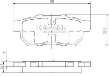 Тормозные колодки Nipparts задние для Honda City IV 2002-2008. Артикул J3614007
