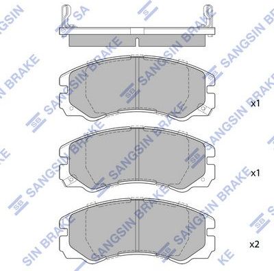 Тормозные колодки Sangsin Hi-Q. Артикул SP1267