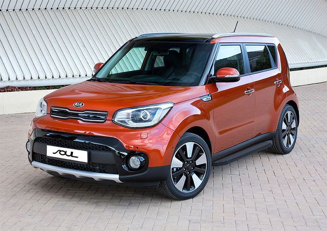 Пороги алюминиевые Rival Premium-Black для Kia Soul II рестайлинг 2017-2019. Артикул A173ALB.2804.1