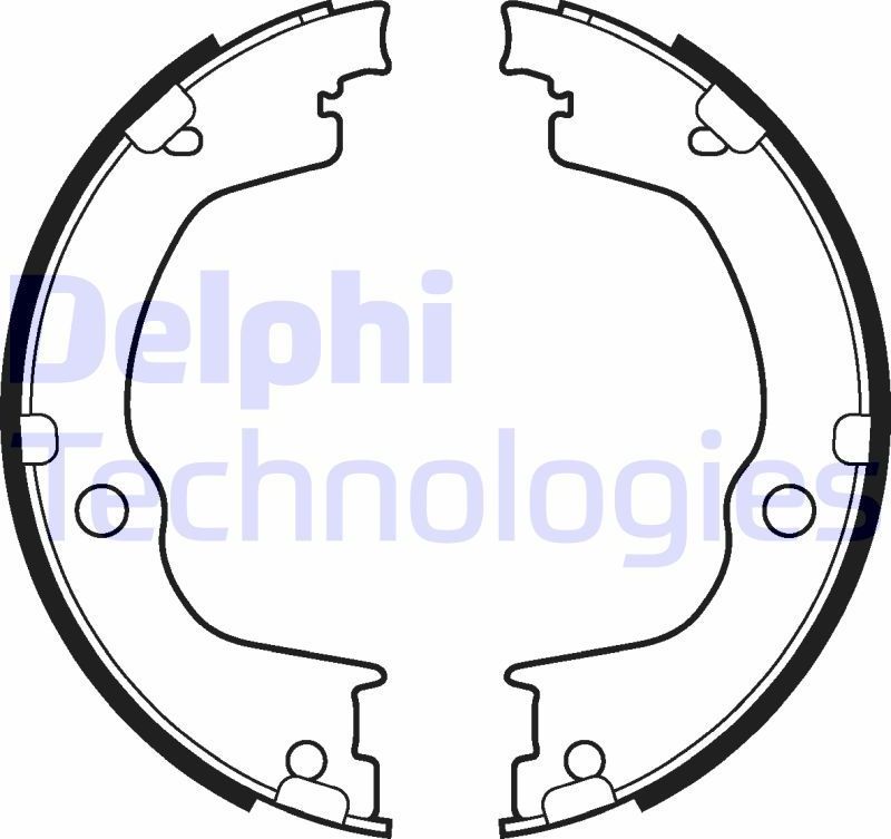 Тормозные колодки (стояночная тормозная система) Delphi задние для Chevrolet Captiva I 2006-2018. Артикул LS2106