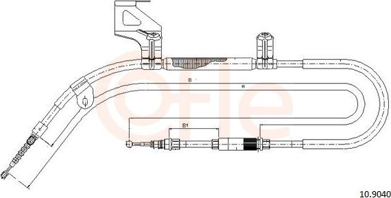 Трос ручника (тросик ручного тормоза) Cofle для Skoda Superb I 2001-2008. Артикул 92.10.9040