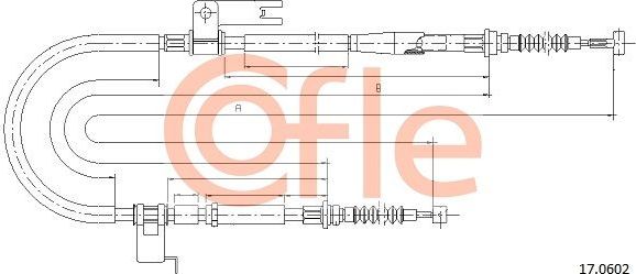 Трос ручника (тросик ручного тормоза) Cofle задний левый для Mazda 626 V (GF) 1998-2002. Артикул 92.17.0602