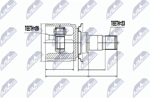 Шрус наружный (граната) NTY задний для Mitsubishi Eclipse Cross 2017-2026. Артикул NPW-MS-044