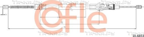 Трос ручника (тросик ручного тормоза) Cofle задний правый/левый для Renault Master II 1998-2010. Артикул 10.6853