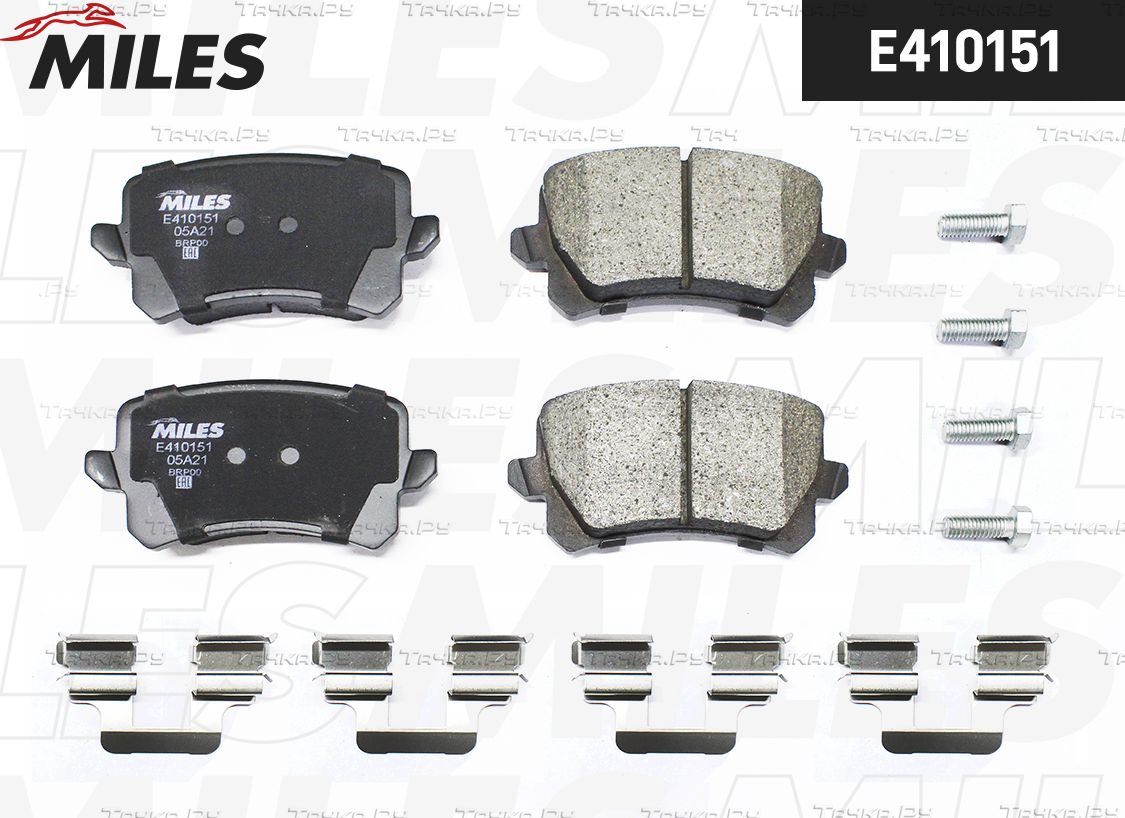 Тормозные колодки Miles (Low-Metallic) задние для SEAT Alhambra II 2010-2026. Артикул E410151