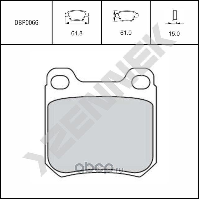 Колодки тормозные дисковые задние OPEL VECTRA 96-06, OMEGA A 86-94 (Zennek). Артикул DBP0066