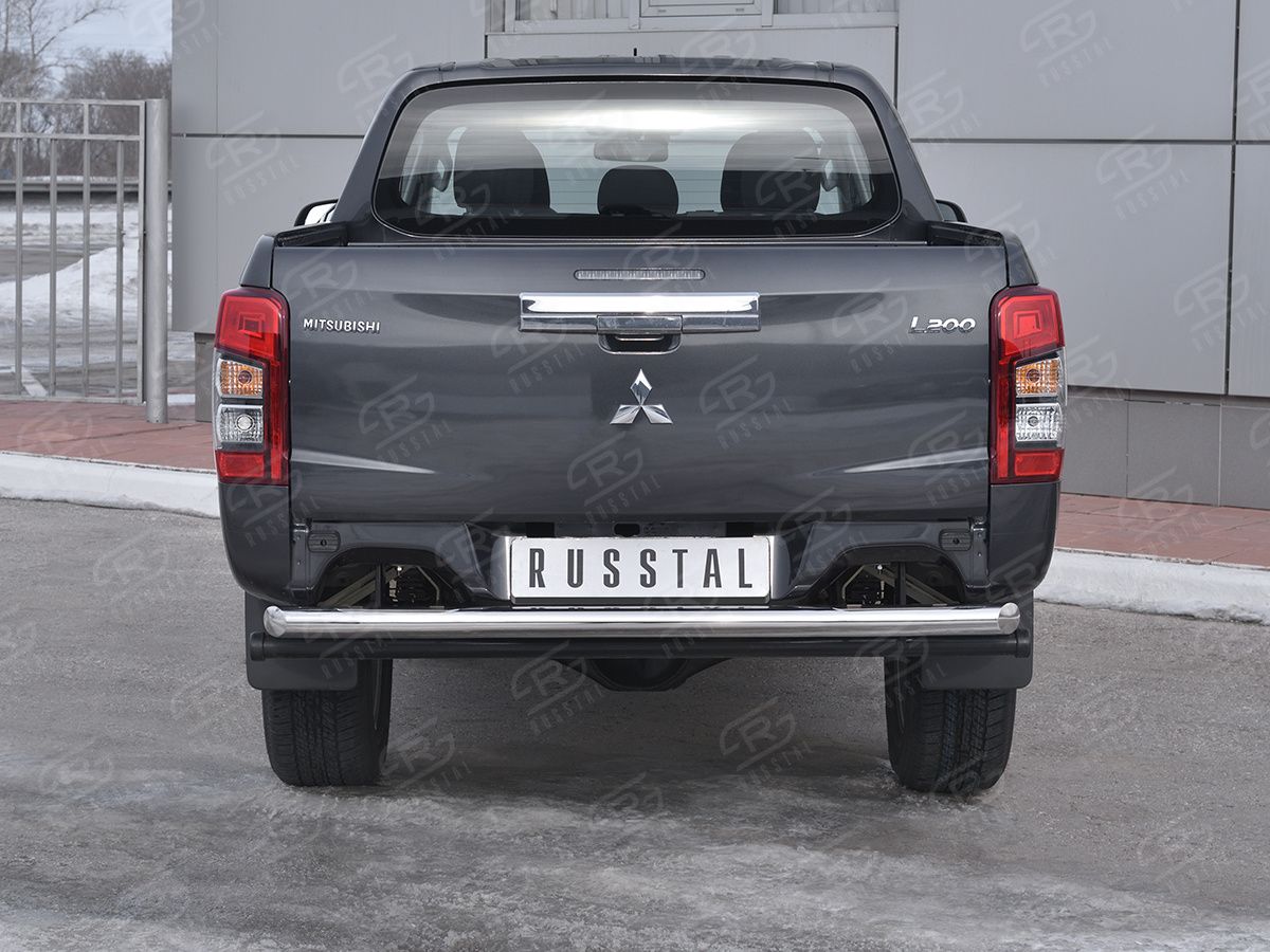 Защита RusStal заднего бампера d63 секции для Mitsubishi L200 V рестайлинг 2018-2026. Артикул ML2Z-003274