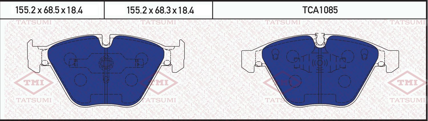 Колодки тормозные BMW 3 (E90/93) / 5 (E65/66) / 6 (E63/64) / 7 (E65/66) 04- пере (Tatsumi). Артикул TCA1085