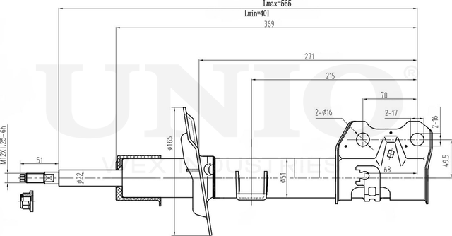 Амортизатор подвески (Unio). Артикул SAB-10393