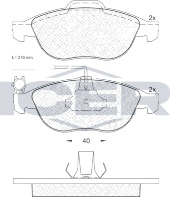 Тормозные колодки Icer для Alfa Romeo 147 I 2001-2010. Артикул 181446