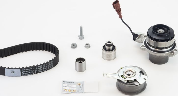 Помпа (водяной насос) с комплектом ремня ГРМ ContiTech для Volkswagen Polo VI 2017-2026. Артикул CT1168WP3