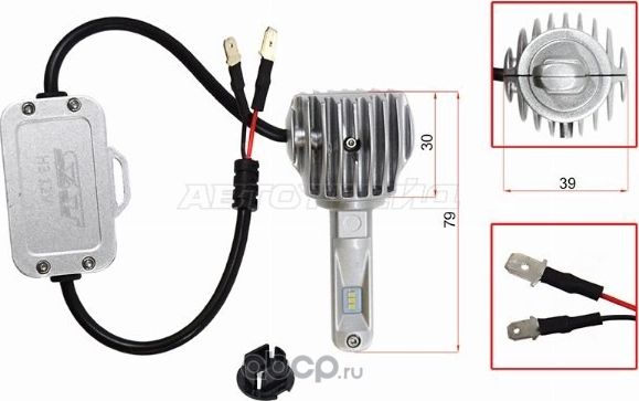 Комплект светодиодных ламп H3 20W1800LM Canbus LED (SAT). Артикул ST1750070