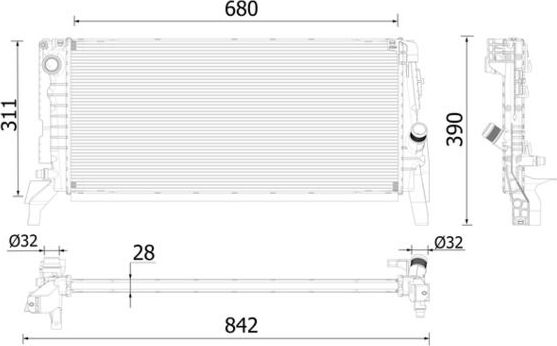 Радиатор охлаждения двигателя Mahle Premium. Артикул CR 2311 000P