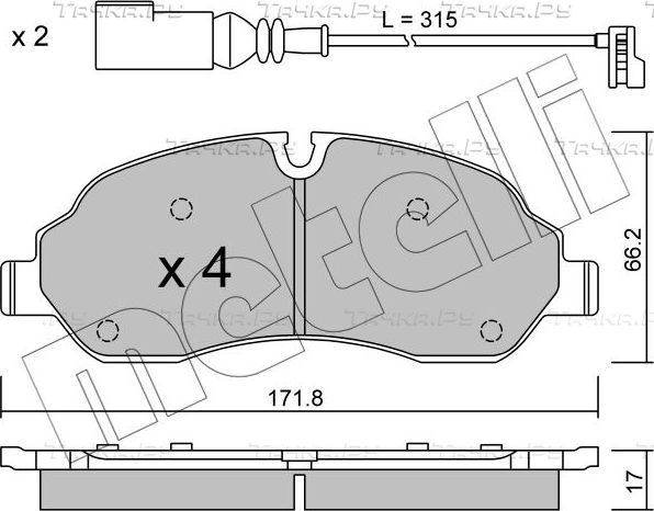 Тормозные колодки Metelli передние для Ford Transit VIII 2013-2026. Артикул 22-1032-0