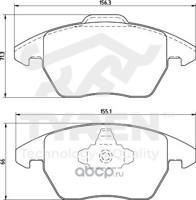 Дисковые тормозные колодки (Tyren). Артикул TYR1211491