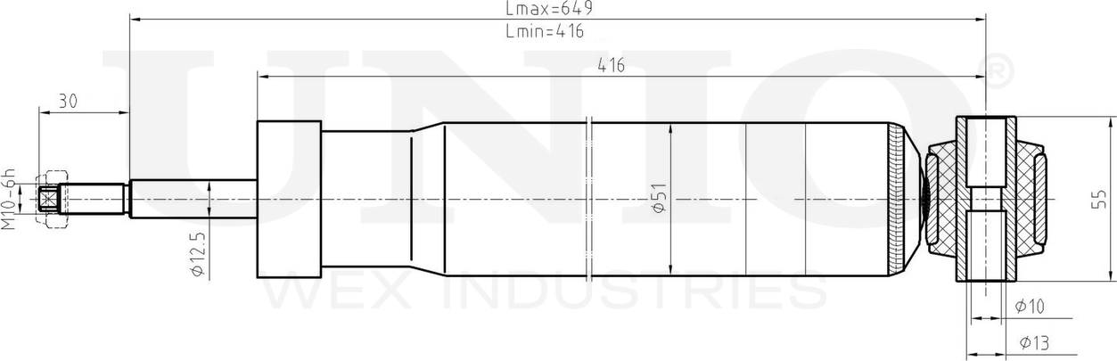 Амортизатор подвески (Unio). Артикул SAB-10585
