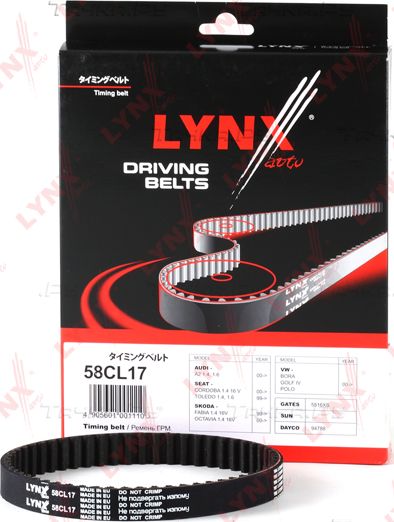 Ремень ГРМ LYNXauto для SEAT Leon II 2006-2012. Артикул 58CL17