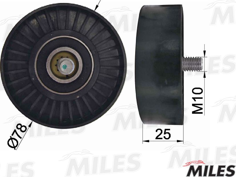 Направляющий (ведущий) ролик приводного поликлинового ремня Miles. Артикул AG03126
