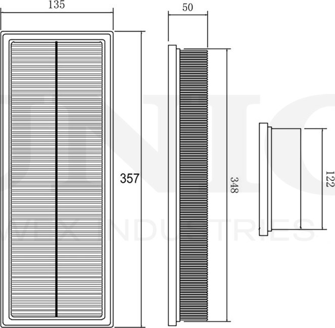 Фильтр воздушный Mercedes-Benz E-Class (207,211,212) 02-, C-Class (202-204) 00-, S-Class (220,221) 9 (Unio). Артикул FLT-10101