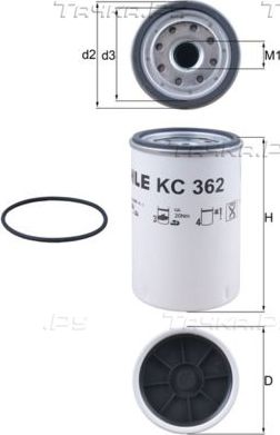 Топливный фильтр Mahle для Renault Kerax 2005-2026. Артикул KC 362D