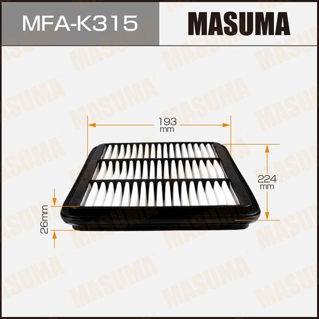 Воздушный фильтр Masuma. Артикул MFA-K315