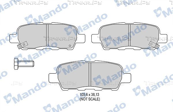 Тормозные колодки Mando задние для Nissan Cube Z12 2010-2026. Артикул MBF016003