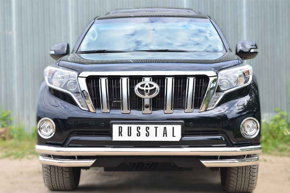 Защита RusStal переднего бампера d63 (секции) d63 (уголки) для Toyota Land Cruiser Prado 150 2013-2017. Артикул LCPZ-001711