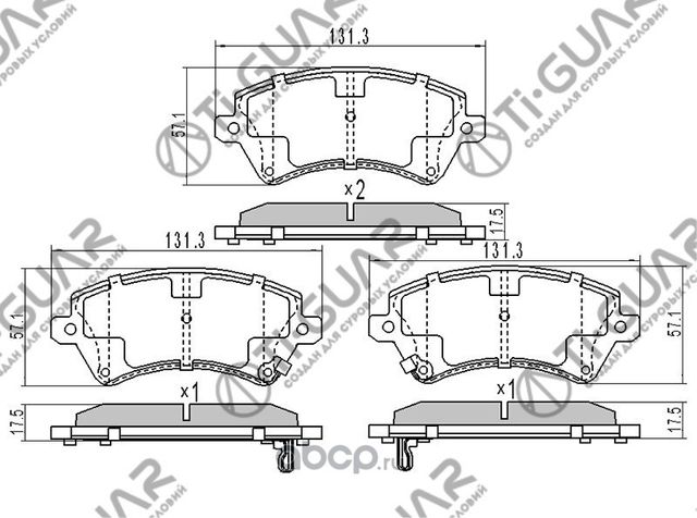 Тормозные колодки (TI-Guar). Артикул TG8055