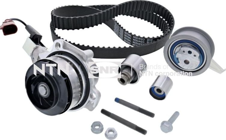 Помпа (водяной насос) с комплектом ремня ГРМ NTN / SNR. Артикул KDP457.850S