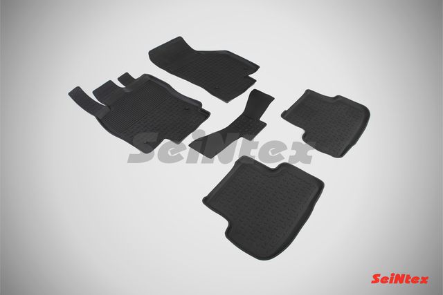 Коврики резиновые Seintex с высоким бортиком для салона Volkswagen Golf VII 2012-2024. Артикул 84026