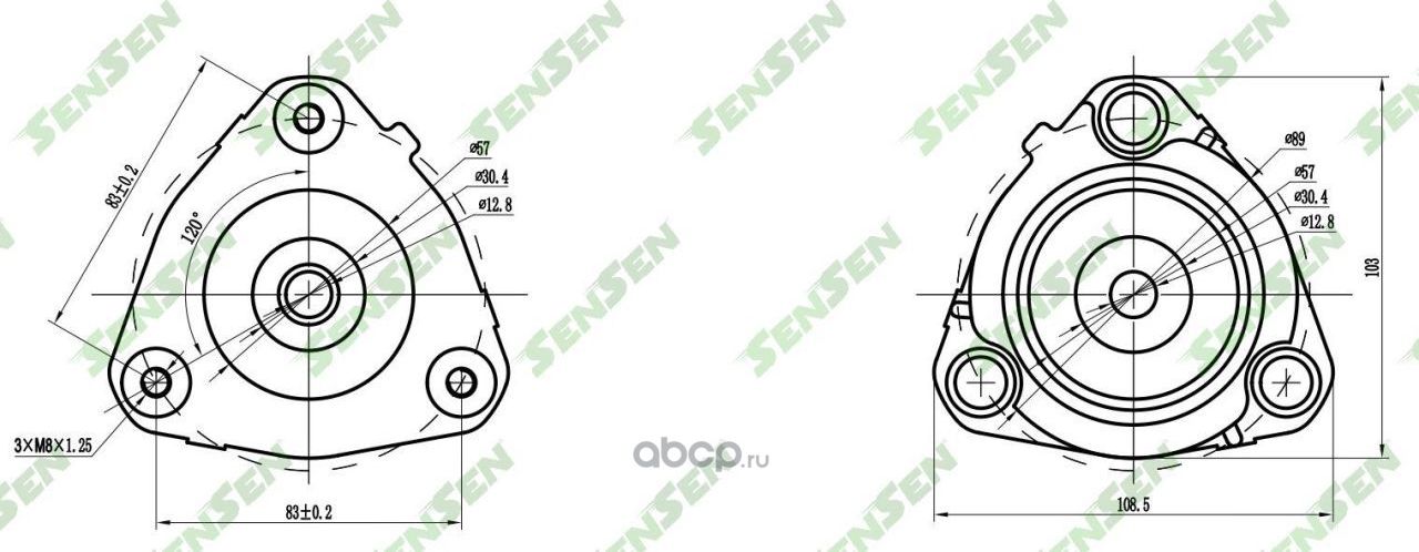 ОПОРА АМОРТИЗАТОРА ПЕРЕДНЕГО FORD MONDEO 1.8-3.0/2.0TDI/2.0TDCI/ 00 (Sensen). Артикул M61132