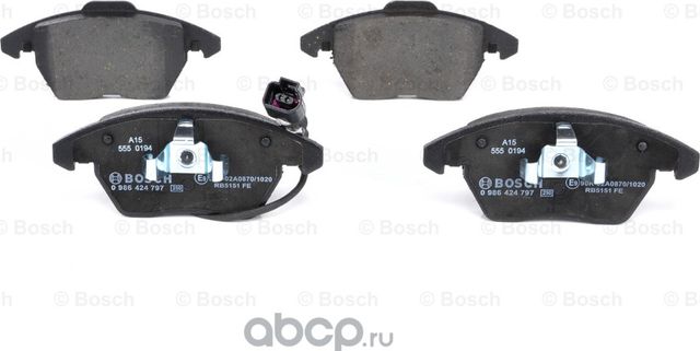 Колодки торм диск Audi A3  TT  VW Golf V  VI (Bosch). Артикул 986424797