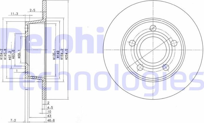 Тормозной диск Delphi. Артикул BG3672