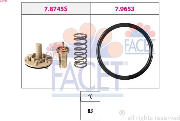 Термостат Facet Made in Italy - OE Equivalent левый для Audi A3 II (8P) 2007-2013. Артикул 7.8745