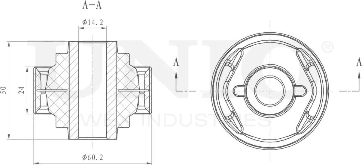 Сайлентблок рычага подвески (Unio). Артикул RMP-20415