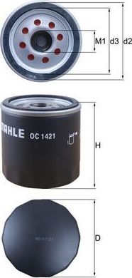 Масляный фильтр Mahle. Артикул OC 1421