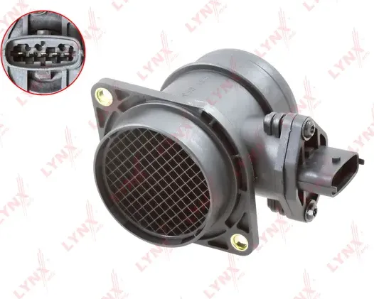 Датчик массового расхода воздуха GAZ Gazelle 2.3-2.5 94-13 / Sobol 2.3-2.5 97-13 / Volga 2.3 07-10   (Lynxauto). Артикул dm-1406